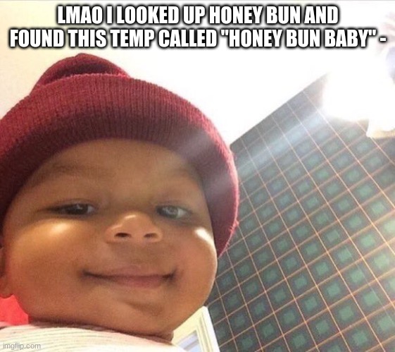 Honey Bun Baby | LMAO I LOOKED UP HONEY BUN AND FOUND THIS TEMP CALLED "HONEY BUN BABY" - | image tagged in honey bun baby | made w/ Imgflip meme maker