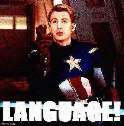 Captain America language deep-fried 2 Blank Meme Template
