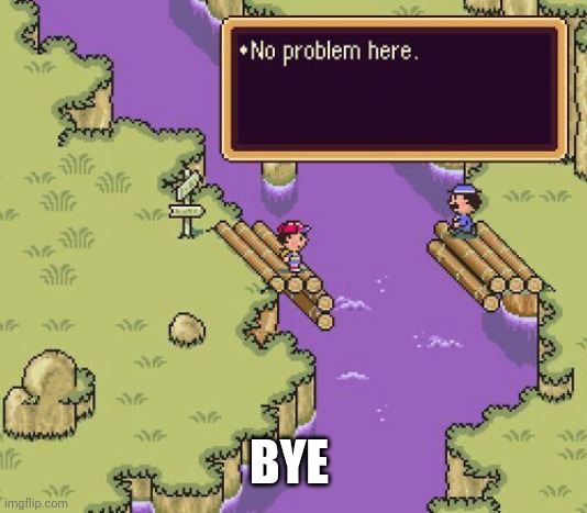 No problem here. | BYE | image tagged in no problem here | made w/ Imgflip meme maker