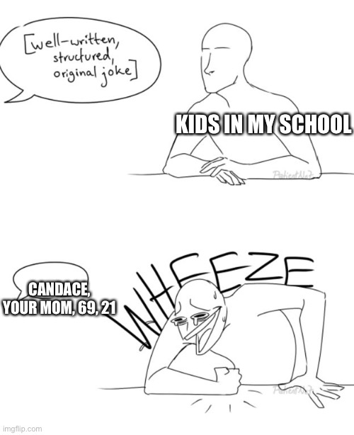 Well-written, structured, original, joke | KIDS IN MY SCHOOL; CANDACE, YOUR MOM, 69, 21 | image tagged in well-written structured original joke | made w/ Imgflip meme maker