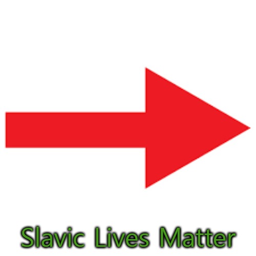 Red arrow | Slavic Lives Matter | image tagged in red arrow,slavic lives matter | made w/ Imgflip meme maker