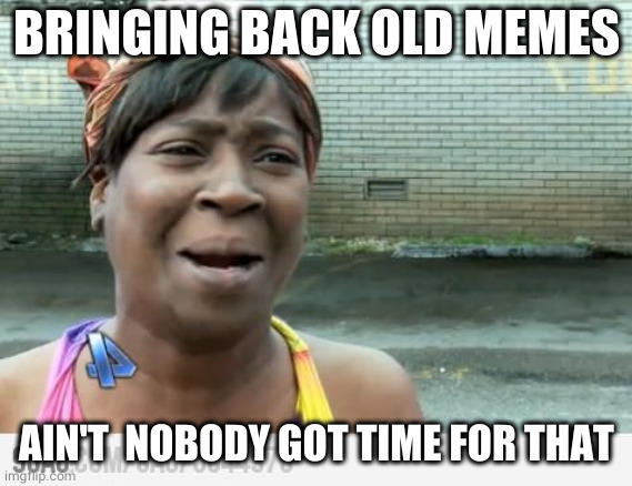 Sweet Brown | BRINGING BACK OLD MEMES; AIN'T  NOBODY GOT TIME FOR THAT | image tagged in sweet brown,memes | made w/ Imgflip meme maker