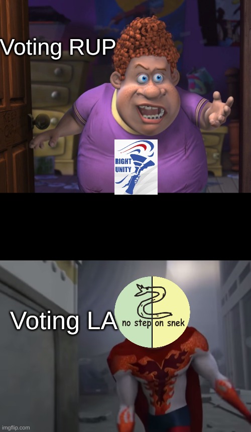 Snotty boy glow up meme | Voting RUP; Voting LA | image tagged in snotty boy glow up meme | made w/ Imgflip meme maker
