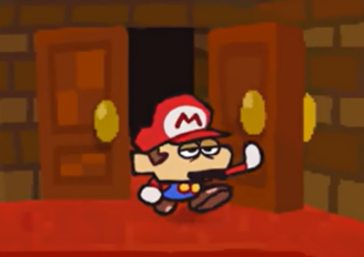 Mario Walks Through The Door Disappointed Blank Meme Template