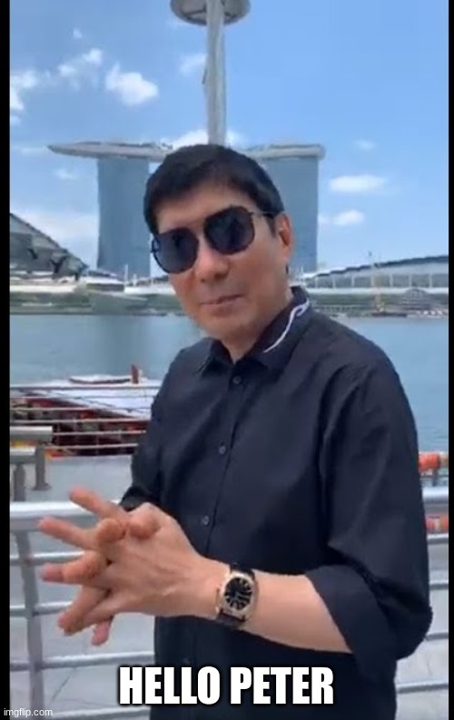 Raffy "Hello Peter" Tulfo | HELLO PETER | image tagged in raffy hello peter tulfo | made w/ Imgflip meme maker