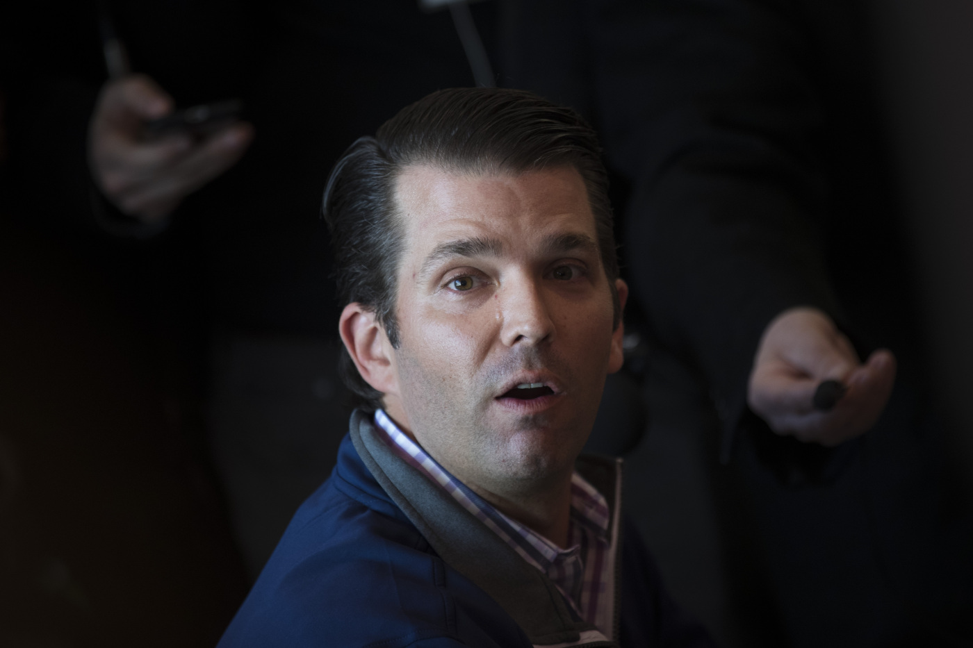High Quality Donald Trump Jr. trying to hook up his brain Blank Meme Template