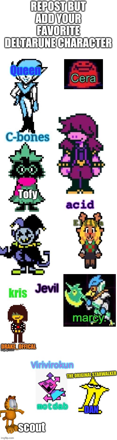 my fav is arfield | scout | made w/ Imgflip meme maker