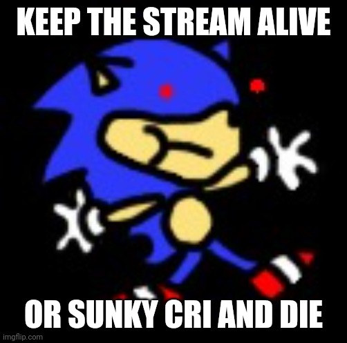 pls | KEEP THE STREAM ALIVE; OR SUNKY CRI AND DIE | image tagged in sunky mpeg | made w/ Imgflip meme maker