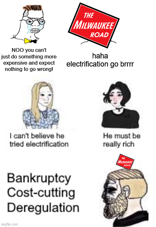 NOO you can't just do something more expensive and expect nothing to go wrong! haha electrification go brrrr | image tagged in nooo haha go brrr | made w/ Imgflip meme maker
