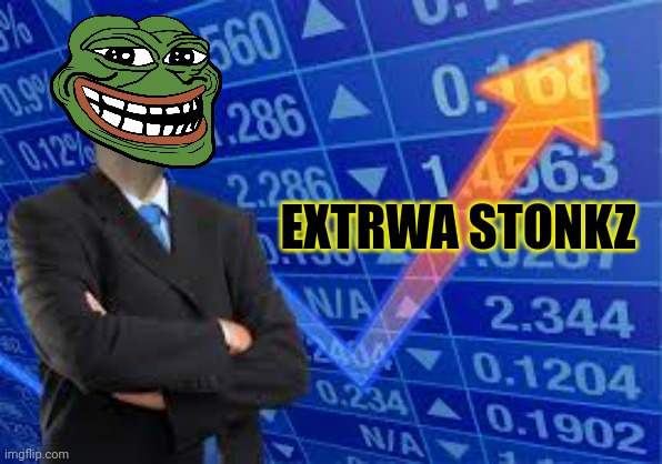 meme man stonks no text | EXTRWA STONKZ | image tagged in meme man stonks no text | made w/ Imgflip meme maker