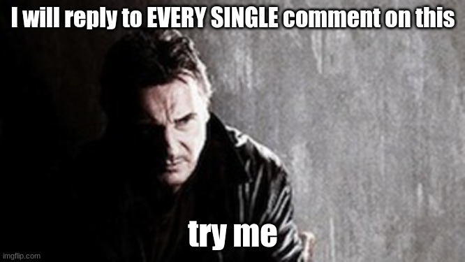 T r y m e | I will reply to EVERY SINGLE comment on this; try me | image tagged in memes,comments,lol,try me peeps | made w/ Imgflip meme maker