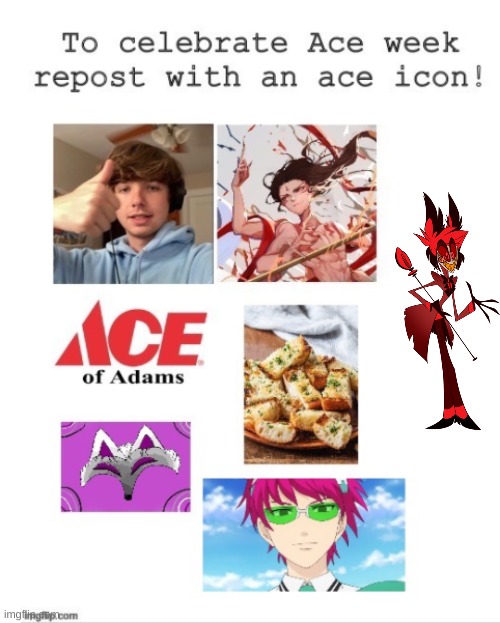 Alastor is canonically ace | image tagged in asexual | made w/ Imgflip meme maker