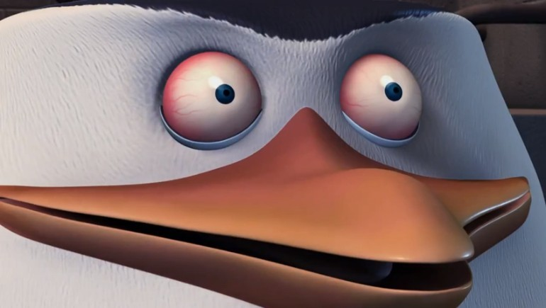 Penguins of madagascar skipper red eyes Blank Meme Template