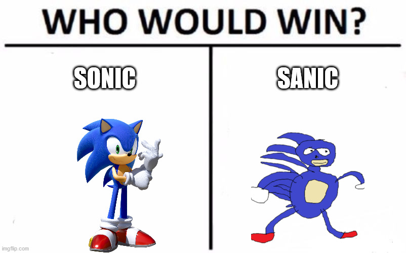 Who Would Win? | SONIC; SANIC | image tagged in memes,who would win | made w/ Imgflip meme maker