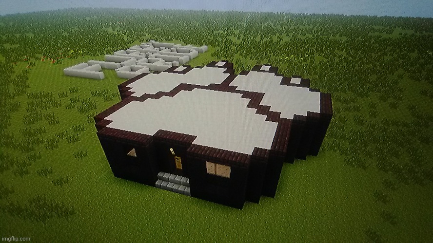 Paw-shaped house I made | image tagged in minecraft,gaming | made w/ Imgflip meme maker