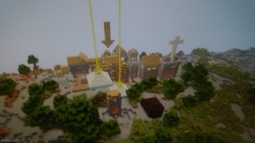 Spawn base I made for an apocalypse map I made | image tagged in minecraft,gaming | made w/ Imgflip meme maker