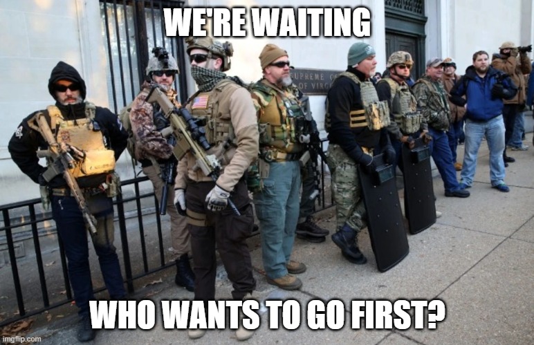  WE'RE WAITING; WHO WANTS TO GO FIRST? | made w/ Imgflip meme maker