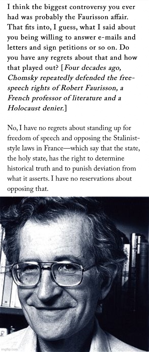 hmmm, no sorry Chomsky, I think you were wrong here | image tagged in noam chomsky controversy,noam chomsky | made w/ Imgflip meme maker