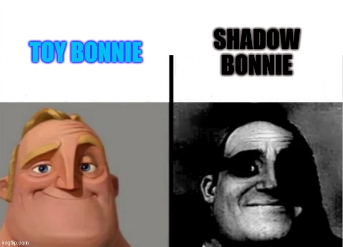 Teacher's Copy | SHADOW BONNIE; TOY BONNIE | image tagged in teacher's copy | made w/ Imgflip meme maker