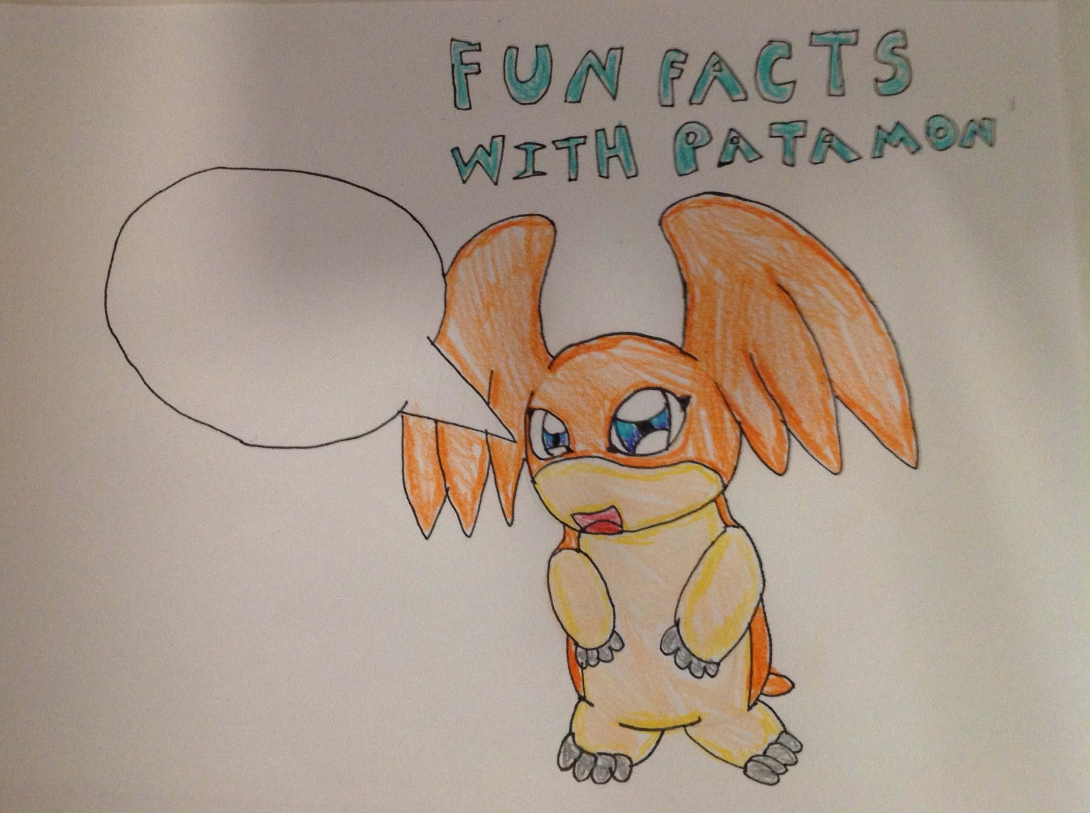 Fun facts with Patamon Blank Meme Template