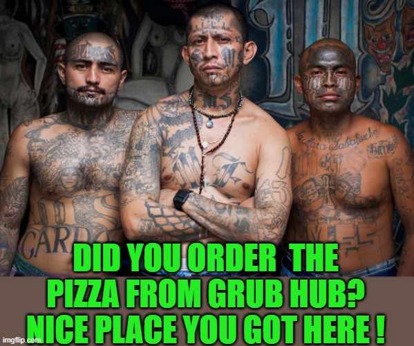 yep | DID YOU ORDER  THE PIZZA FROM GRUB HUB? NICE PLACE YOU GOT HERE ! | image tagged in illegal immigration,democrats | made w/ Imgflip meme maker
