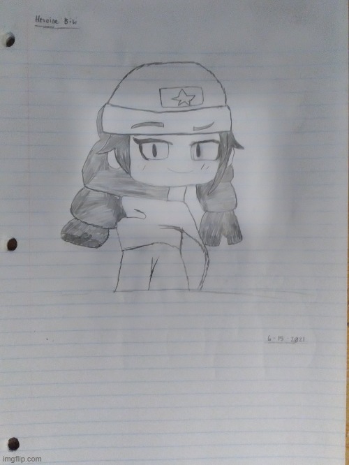 (first post here btw) I drew heroine bibi from brawl stars | made w/ Imgflip meme maker