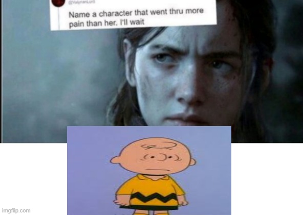 yeet | image tagged in name a character that went thru more pain her i ll wait | made w/ Imgflip meme maker