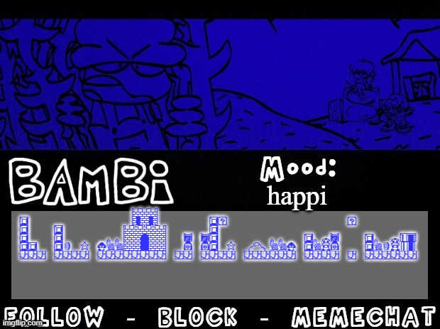 read the description | happi; hey guys look at this cool font i found | image tagged in bambi temp | made w/ Imgflip meme maker