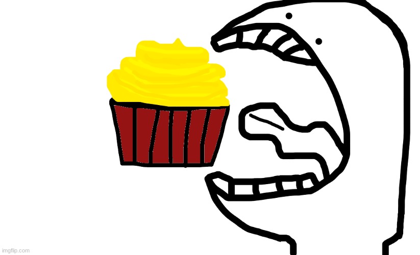 Big man, Little cupcake | image tagged in munchies | made w/ Imgflip meme maker