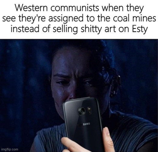 Western communists when they see they're assigned to the coal mines instead of selling shitty art on Esty | image tagged in communist socialist,communism,communist,liberals,antifa,socialists | made w/ Imgflip meme maker
