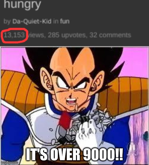 vegetable | IT'S OVER 9000!! | image tagged in its over 9000 | made w/ Imgflip meme maker