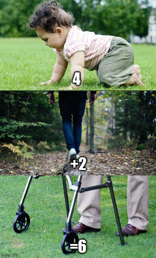 4; +2; =6 | image tagged in memes | made w/ Imgflip meme maker