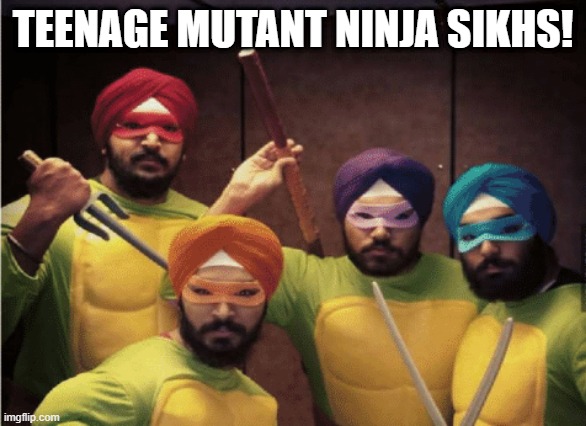 Where Can They Score Some Langar? | TEENAGE MUTANT NINJA SIKHS! | image tagged in sikh,tmns | made w/ Imgflip meme maker