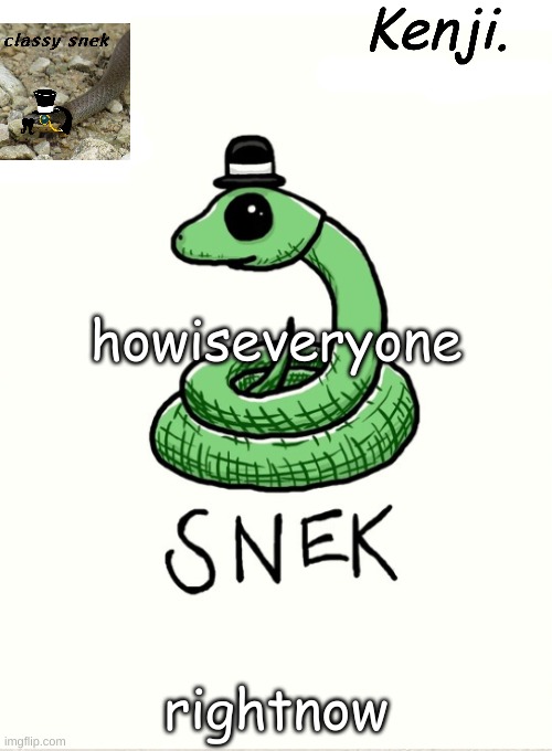 snek | howiseveryone; rightnow | image tagged in snek | made w/ Imgflip meme maker