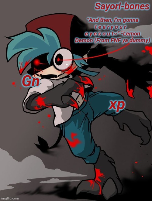 Lazy ass Monster BF tempo | xp; Gn | image tagged in lazy ass monster bf tempo | made w/ Imgflip meme maker