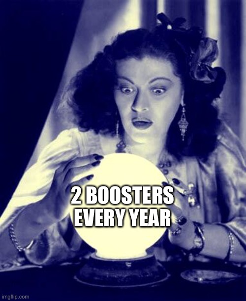 Crystal Ball | 2 BOOSTERS EVERY YEAR | image tagged in crystal ball | made w/ Imgflip meme maker