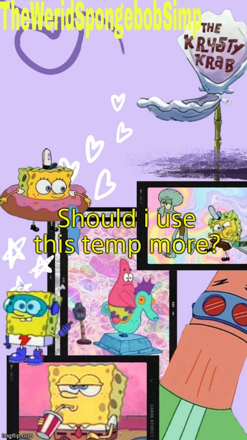 TheWeridSpongebobSimp's Announcement Template V1 | Should i use this temp more? | image tagged in theweridspongebobsimp's announcement template v1 | made w/ Imgflip meme maker