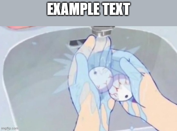 wash your eyes | EXAMPLE TEXT | image tagged in wash your eyes | made w/ Imgflip meme maker