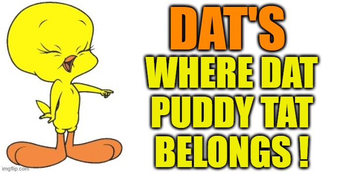 ▬▬ comment specific to | DAT'S WHERE DAT
PUDDY TAT
BELONGS ! | image tagged in comment | made w/ Imgflip meme maker