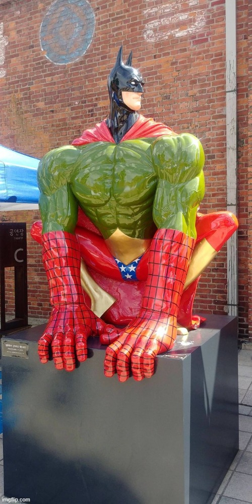 i am bat hulk made of iron and a woman | image tagged in cursed | made w/ Imgflip meme maker