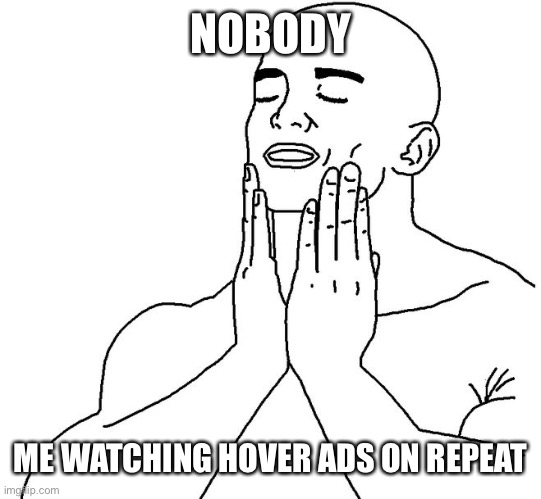 Noice | NOBODY; ME WATCHING HOVER ADS ON REPEAT | image tagged in satisfaction | made w/ Imgflip meme maker