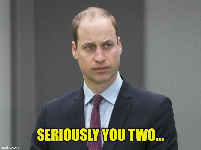 Sad Prince William | SERIOUSLY YOU TWO... | image tagged in sad prince william | made w/ Imgflip meme maker