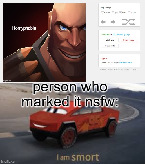 not me | person who marked it nsfw: | image tagged in i am smort | made w/ Imgflip meme maker