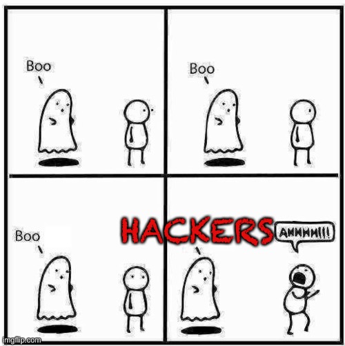*cries* | HACKERS | image tagged in ghost boo | made w/ Imgflip meme maker