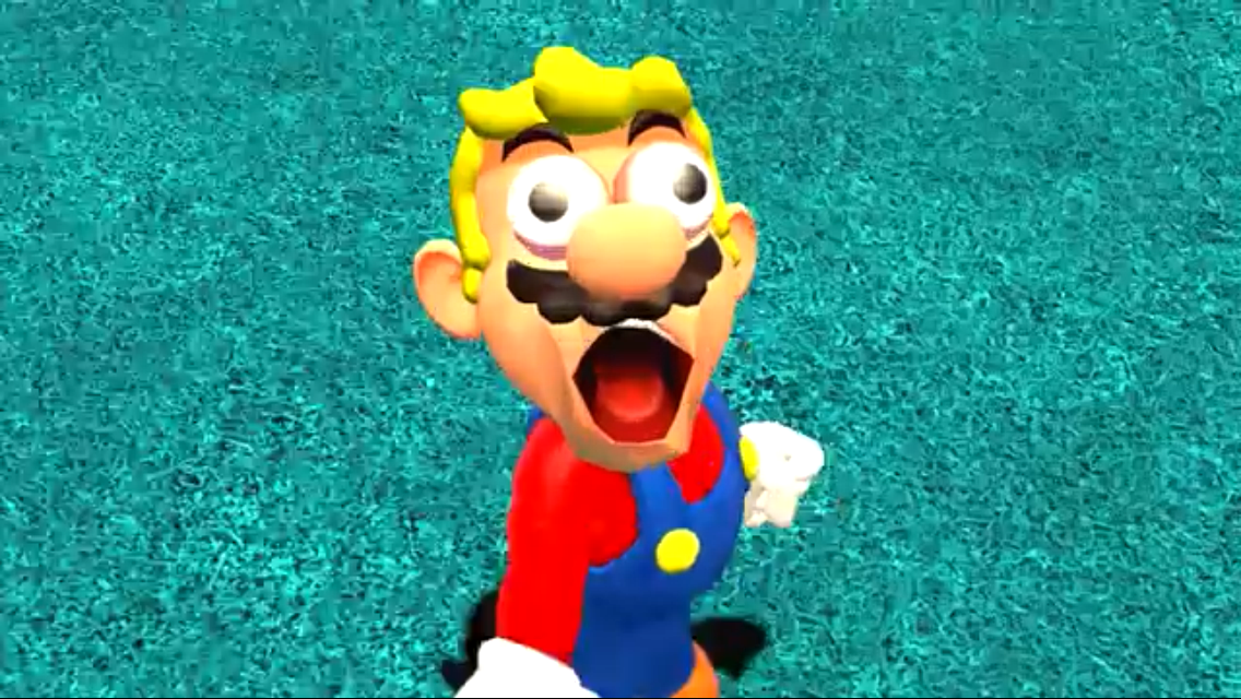 Mario blond hair aaaaaa Blank Meme Template