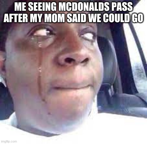 mcdonalds | ME SEEING MCDONALDS PASS AFTER MY MOM SAID WE COULD GO | image tagged in mcdonalds | made w/ Imgflip meme maker