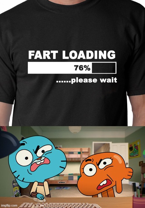 fart loading? | image tagged in gumball | made w/ Imgflip meme maker