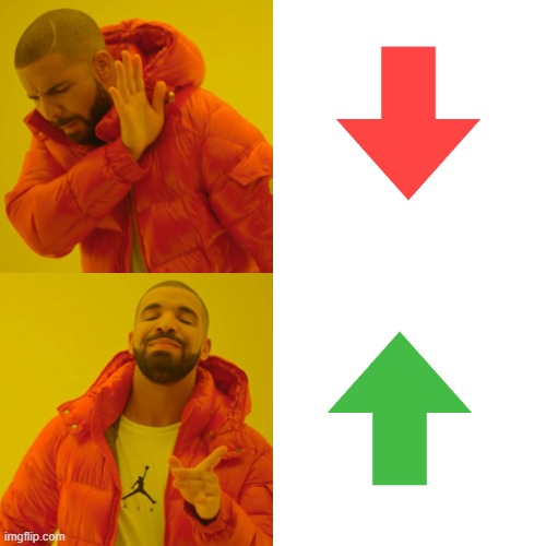 Upvote or downvote | image tagged in memes,drake hotline bling,upvote,downvote,bad | made w/ Imgflip meme maker