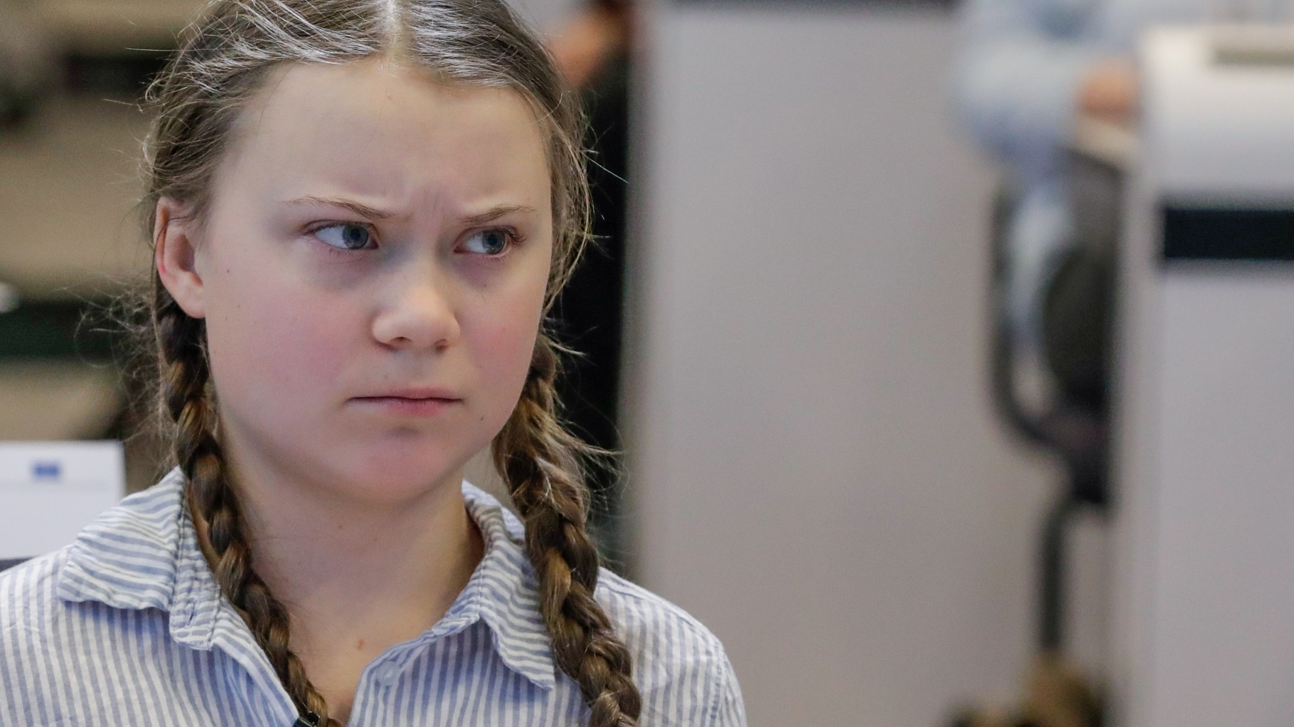 High Quality Greta Thunberg detects b.s. Blank Meme Template