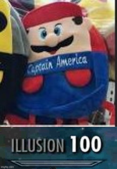 captain mario | image tagged in illusion 100 | made w/ Imgflip meme maker